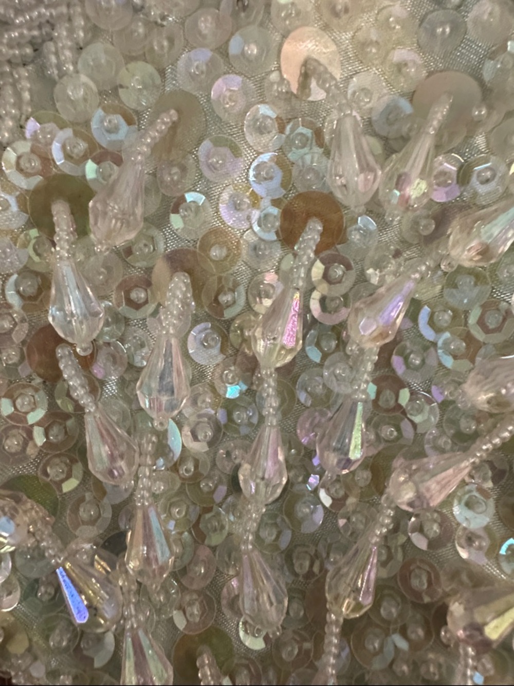 Iridescent Teardrop Beaded Sequin Evening Clutch - Picture 2 of 6